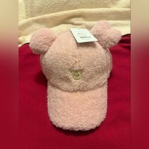 Soft Pink Kids Baseball cap with Bear Ears